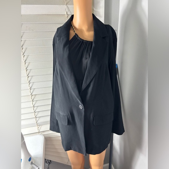 Open edit relaxed fit Black Button Closure Long Sleeve V-Neck Blaze SZ S - Picture 13 of 16